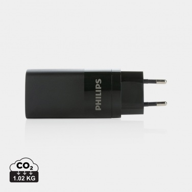 Logotrade liikelahjat mainoslahjat tuotekuva: Philips 65 W erittäin nopea PD 3-porttinen USB-laturi