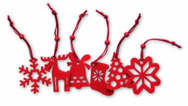 Logo trade liikelahja kuva: Set of 6 felt tree hangers