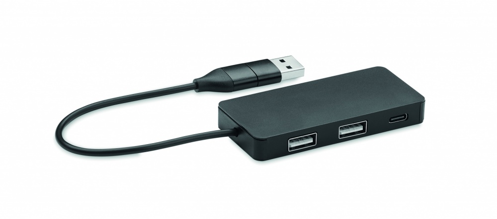 Logotrade mainoslahja tuotekuva: 3 portin USB-keskitin