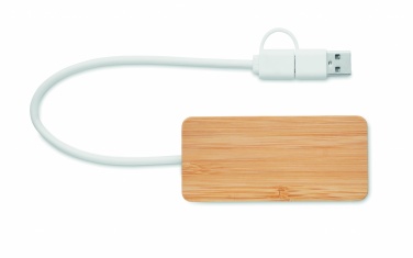 Logotrade liikelahjat mainoslahjat tuotekuva: 3 portin USB-keskitin bambua