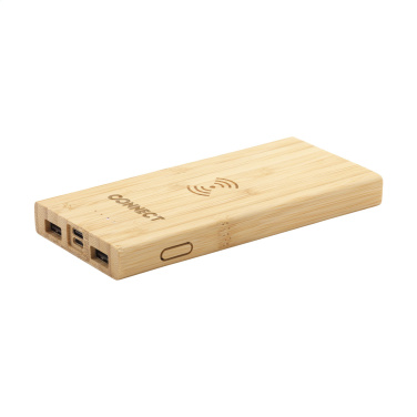 Logo trade mainoslahjat tuotekuva: Bamboo 8000 Wireless Powerbank langaton laturi