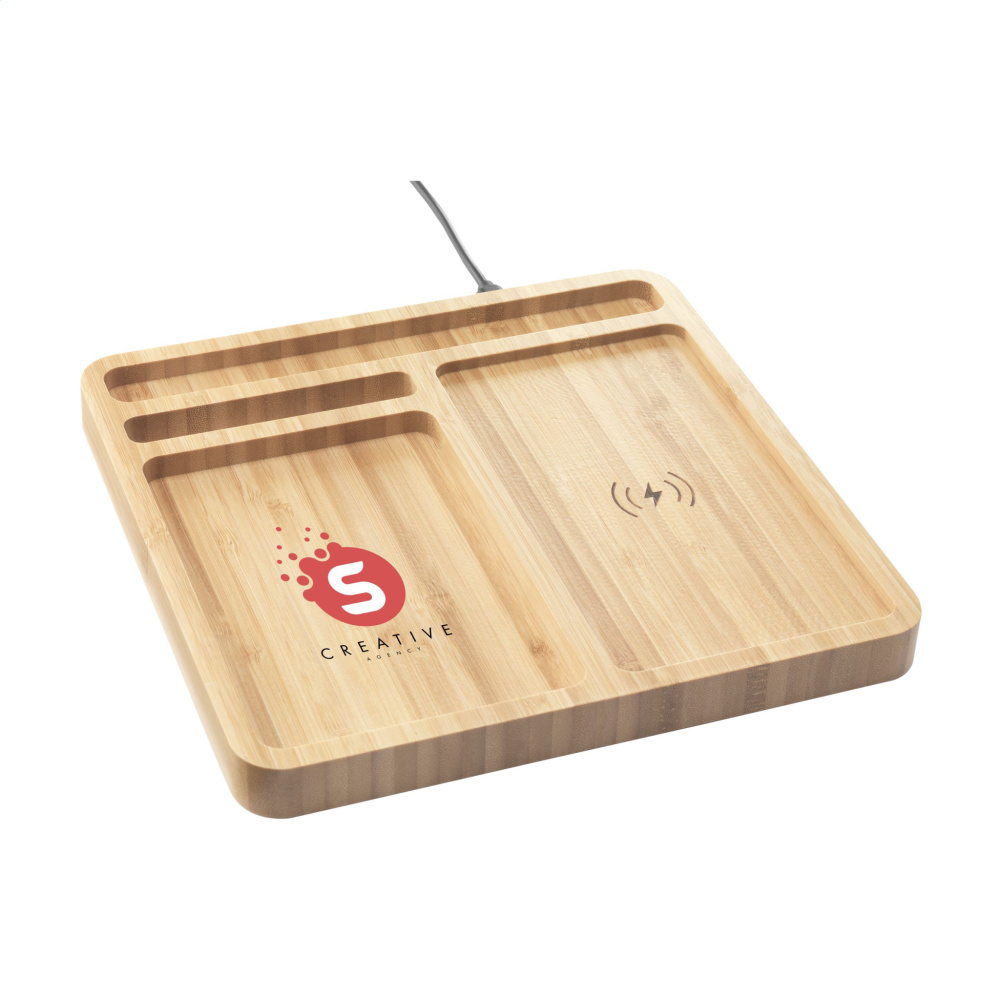 Logotrade liikelahjat mainoslahjat tuotekuva: Bamboo Organizer laturi