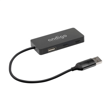 Logotrade mainoslahja ja liikelahja kuva: Tecco GRS Kierrätetty Alu USB Hub