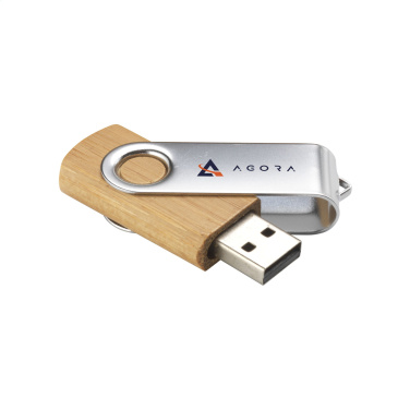 Logotrade liikelahja tuotekuva: USB Twist Bamboo 32GB