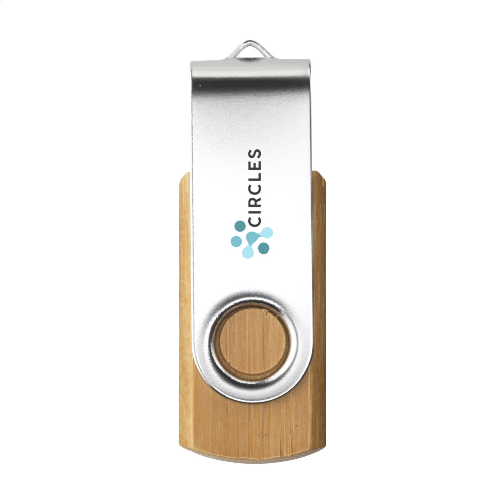 Logo trade liikelahjat tuotekuva: USB Twist Bamboo varastosta 4 Gt