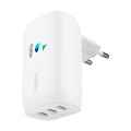 Belkin BoostCharge 3-porttinen seinälaturi, valkoinen