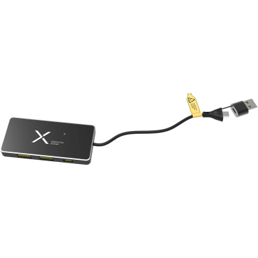 Logotrade mainoslahja tuotekuva: SCX.design H20 8-in-1-USB-hubi kahdella tulolla ja 6 portilla