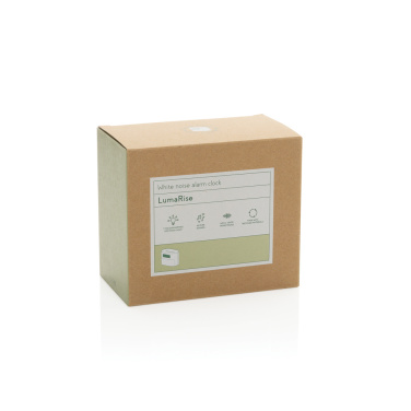 Logotrade liikelahja tuotekuva: LumaRise RCS -herätyskello, valkoinen kohina, kierrätysmuovi