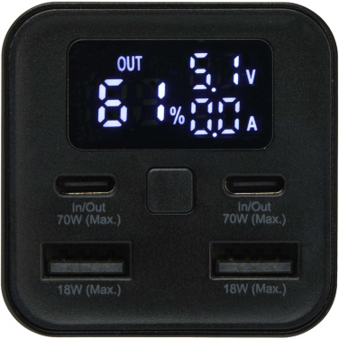 Logotrade mainoslahja tuotekuva: Acamar 20 000 mAh:n ja 70 W:n kannettavan tietokoneen varavirtalähde kierrätetystä alumiinista