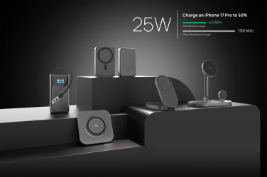 Logotrade mainostuotet kuva: Quantum ultra-nopea 10 000 mAh magneettinen 25 W powerbank.