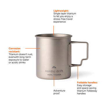 Logotrade mainostuotet kuva: Nordic trail-ultrakevyt titaaninen muki 450ml