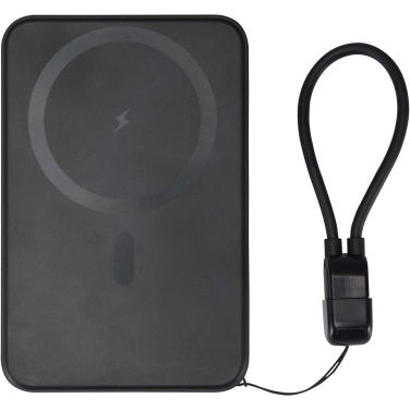 Logo trade mainoslahja kuva: SMART 5000 mAh magneettinen kaulanauhavaravirta kierrätysmuovista
