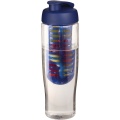 H2O Active® Tempo 700 ml sportinis buteliukas ir infuzinis dangtelis, Skaidrus/mėlynas