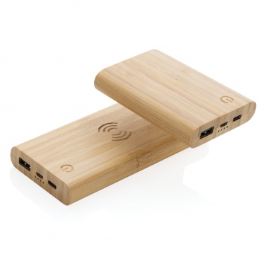 Logotrade reklaminės dovanos nuotrauka: Bamboo 8.000 mAh 5W belaidis maitinimo blokas