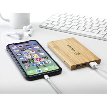 Logotrade reklaminės dovanos nuotrauka: Bamboo 4000 Powerbank išorinis įkroviklis