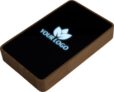 Logotrade reklaminės dovanos nuotrauka: 5000 mAh išorinė baterija su šviečiančiu logotipu