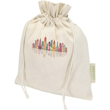 Logotrade reklaminės dovanos nuotrauka: Odisha 140 g/m² OCS ekologiškas dovanų maišelis - 30 x 25 cm