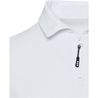Logotrade verslo dovanos nuotrauka: Zeus ilgomis rankovėmis unisex polo marškinėliai su pusiniu užtrauktuku