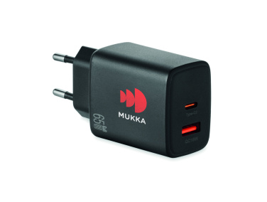 Logotrade reklaminiai produktai nuotrauka: ES 2 polių sieninis adapteris / įkroviklis