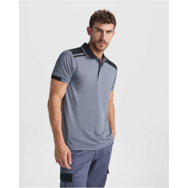 Logotrade reklaminiai produktai nuotrauka: „Samurai“ 160 g/m2 unisex antibakteriniai trumpomis rankovėmis polo marškinėliai