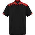 „Samurai“ 160 g/m2 unisex antibakteriniai trumpomis rankovėmis polo marškinėliai, Juoda / raudona