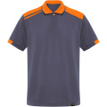 „Samurai“ 160 g/m2 unisex antibakteriniai trumpomis rankovėmis polo marškinėliai, Švinas / oranžinė