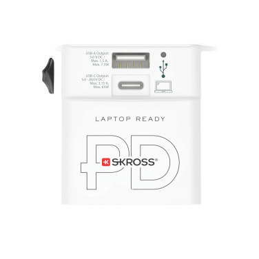 Logotrade Ideja dāvanas foto: SKROSS World Travel Adapter MUV 65W PD ar USB C kabeli