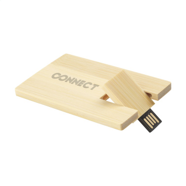 Logotrade biznesa dāvanas foto: Kredītkarte USB Bamboo 32 GB