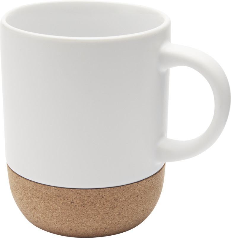 Logotrade biznesa dāvanas foto: Billie 300 ml keramikas sublimācijas krūze ar korķa detaļām