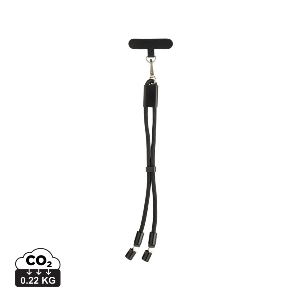 Logotrade biznesa dāvanas foto: LoopAmp RCS RPET regulējama telefona siksniņa ar 60 W kabeli