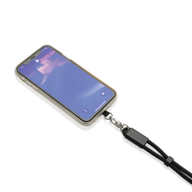 Logotrade korporatīvās dāvanas foto: LoopAmp RCS RPET regulējama telefona siksniņa ar 60 W kabeli