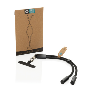 Logotrade dāvanas foto: LoopAmp RCS RPET regulējama telefona siksniņa ar 60 W kabeli