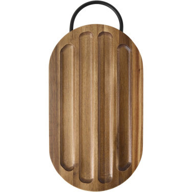 Logotrade korporatīvās dāvanas foto: Prestiža akācijas koka griešanas dēlītis ar maizes nazi