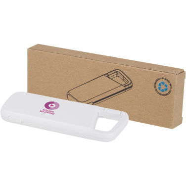 Logotrade dāvanas foto: Alkes 5000 mAh 12W ūdensizturīgs pārnēsājamais akumulators no pārstrādātas plastmasas ar karabīni