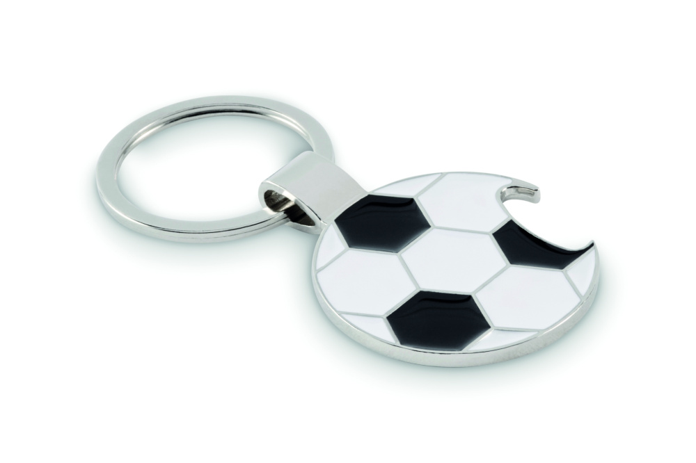 Logotrade korporatīvās dāvanas foto: Futbola atslēgu piekariņš ar attaisāmo