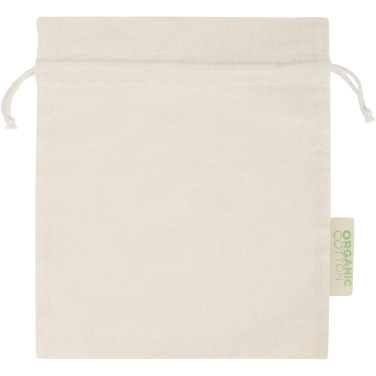 Logotrade biznesa dāvanas foto: Odisha 140 g/m² OCS organiskais dāvanu maisiņš - 30 x 25 cm