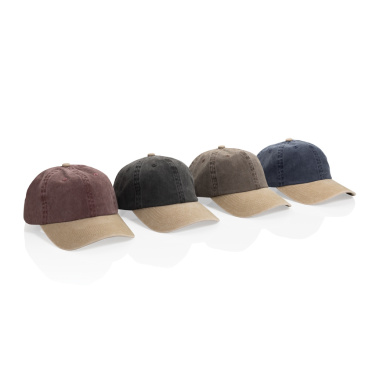 Logotrade Ideja dāvanas foto: BEAU AWARE™ Mazgāta 6 paneļu 270 g/m² kokvilnas tvīla divtoņu cepure