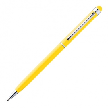 Логотрейд pекламные cувениры картинка: Ручка шариковая с сенсорным стилусом "Новый Орлеан" цвет желтый