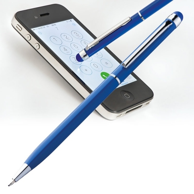 Лого трейд pекламные подарки фото: Ручка шариковая с сенсорным стилусом "Новый Орлеан" цвет синий