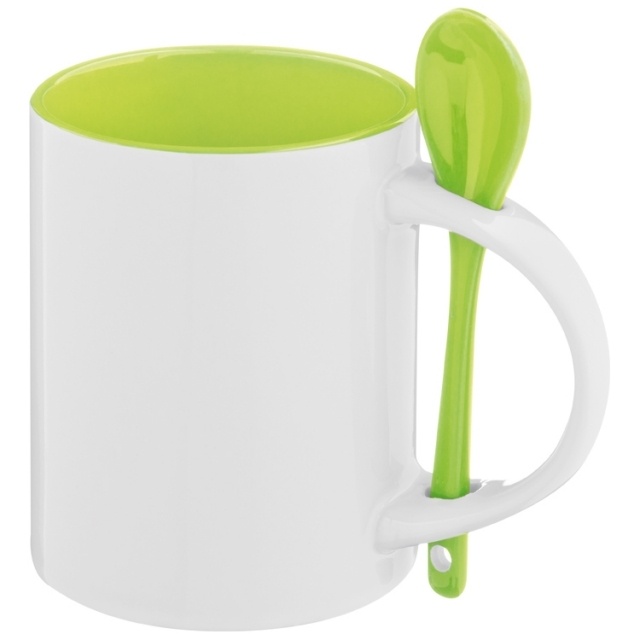 Лого трейд бизнес-подарки фото: Керамическая чашка Savannah, светло-зелёная