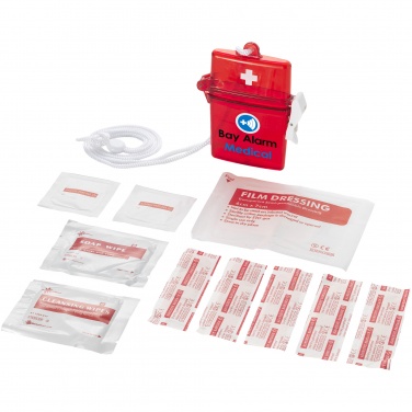 Лого трейд бизнес-подарки фото: Аптечка для оказания первой помощи Haste из 10 предметов, красный