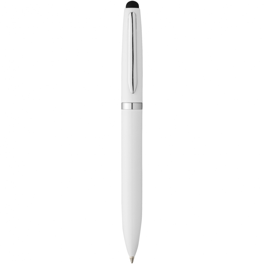 Лого трейд бизнес-подарки фото: Шариковая ручка-стилус Brayden, белый