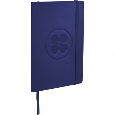 Лого трейд бизнес-подарки фото: Классический блокнот с мягкой обложкой, темно-синий