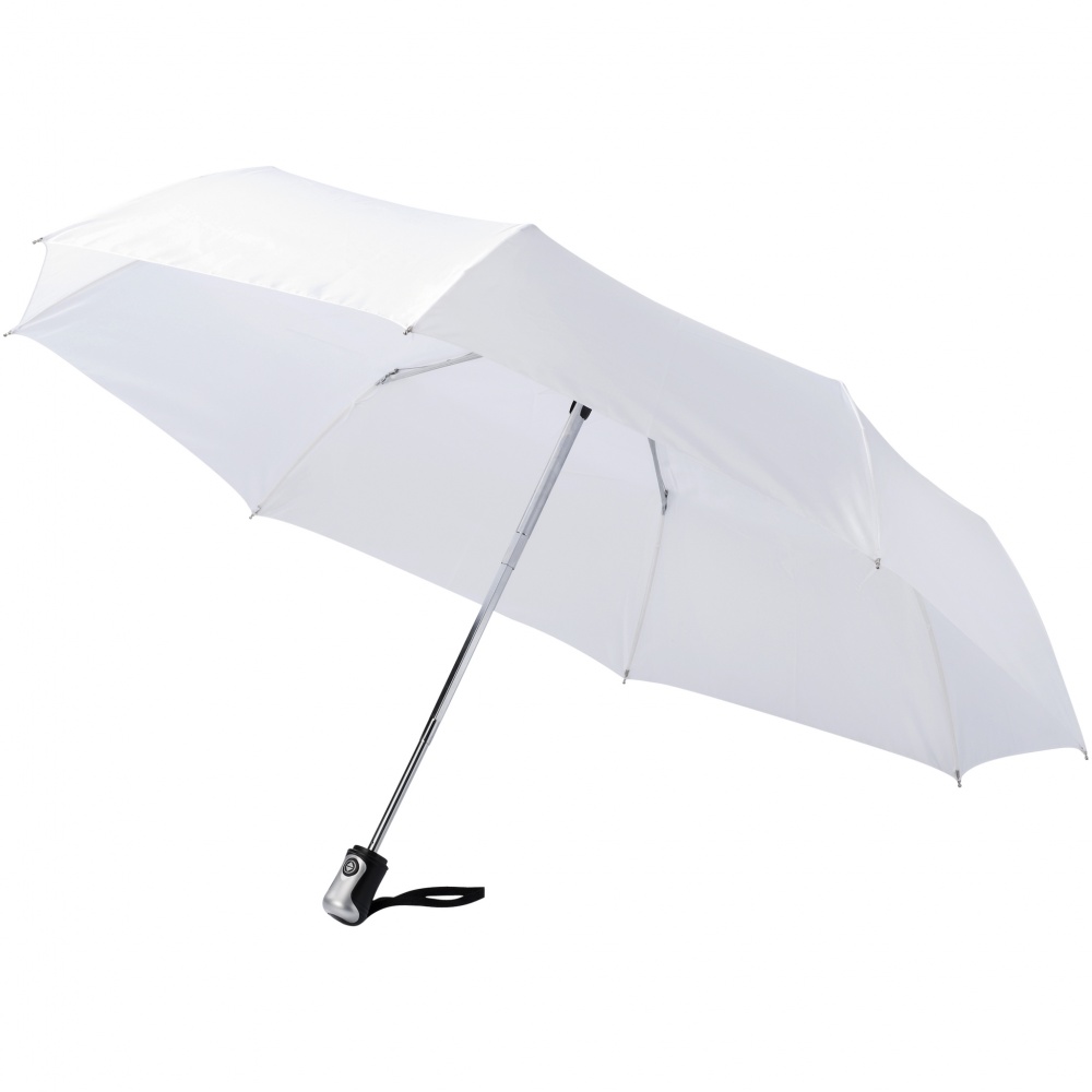 Логотрейд pекламные cувениры картинка: Зонт Alex трехсекционный автоматический 21,5", белый