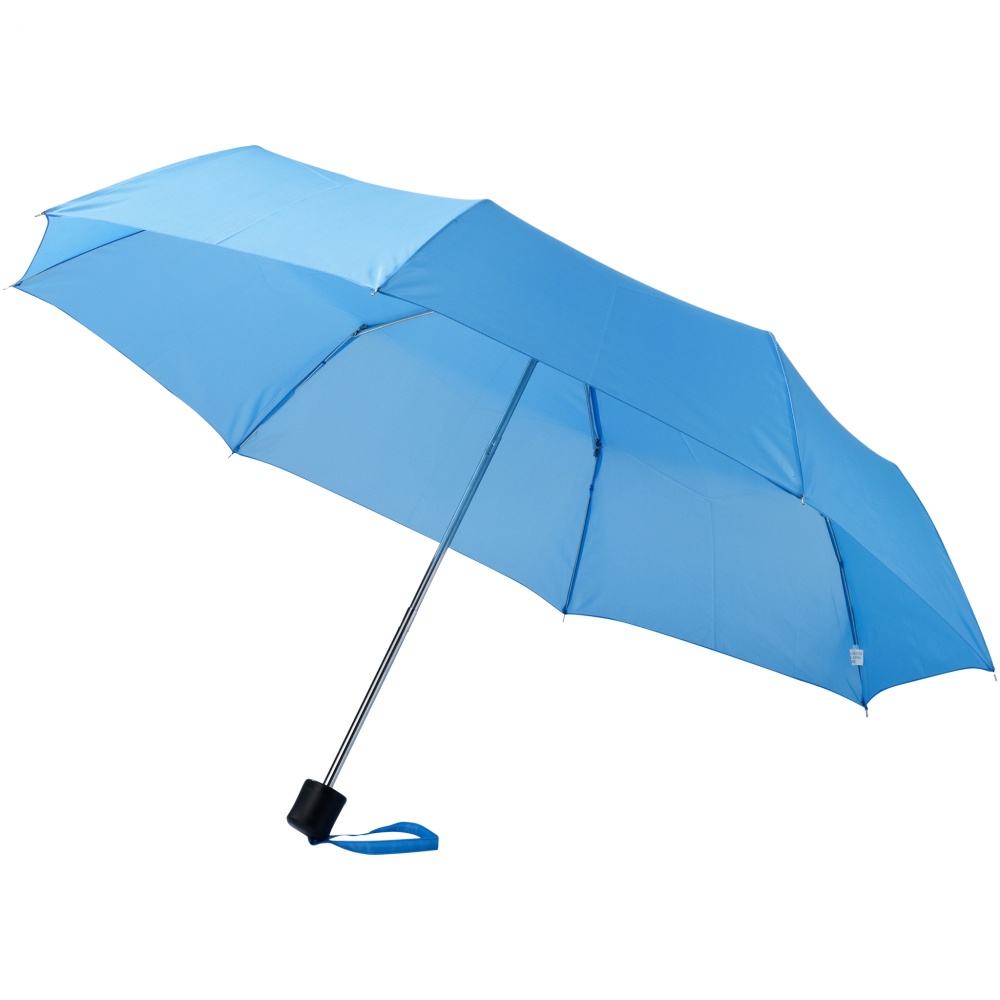 Логотрейд pекламные подарки картинка: Зонт Ida трехсекционный 21,5", голубой