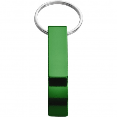 Логотрейд pекламные подарки картинка: Алюминиевый брелок-открывалка, зеленый