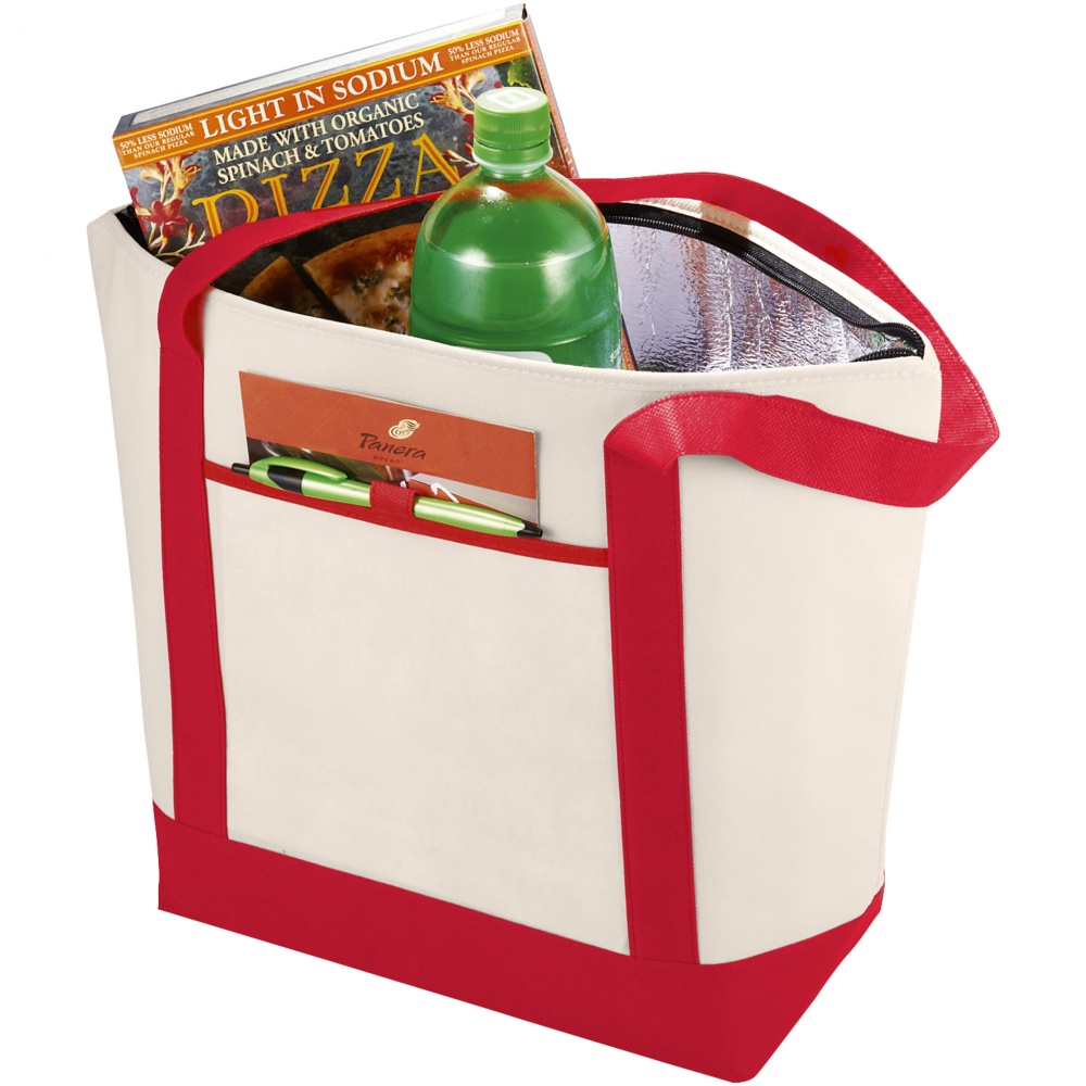 Логотрейд pекламные подарки картинка: Нетканая сумка-холодильник Lighthouse, красная