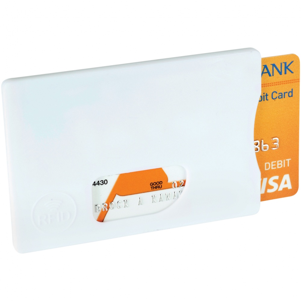 Лого трейд pекламные cувениры фото: Защитный RFID чехол для кредитных карт, белый