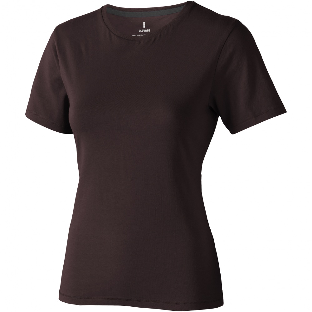 Лого трейд pекламные подарки фото: Женская футболка с короткими рукавами, темно-коричневый