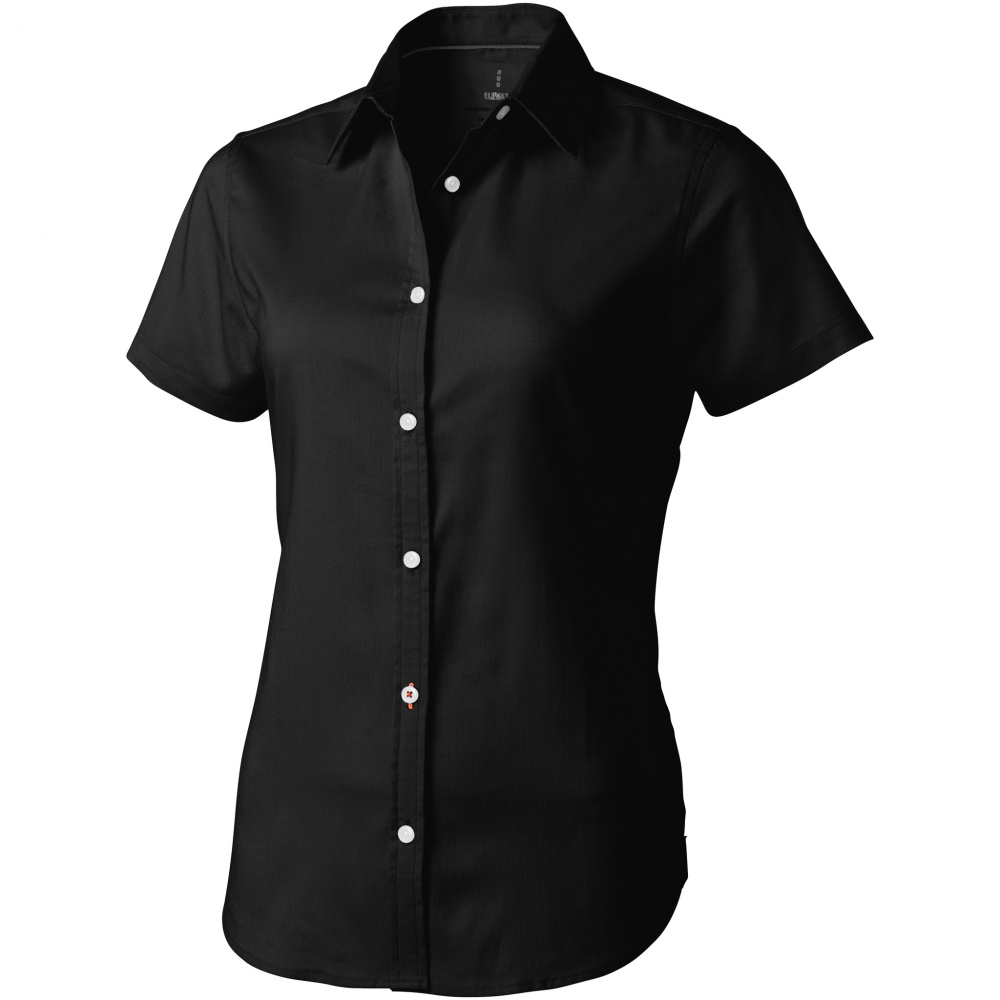 Лого трейд бизнес-подарки фото: Женская рубашка с короткими рукавами, черный